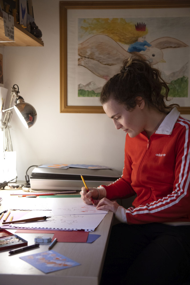 Anna Dupont-Crabree creating art.