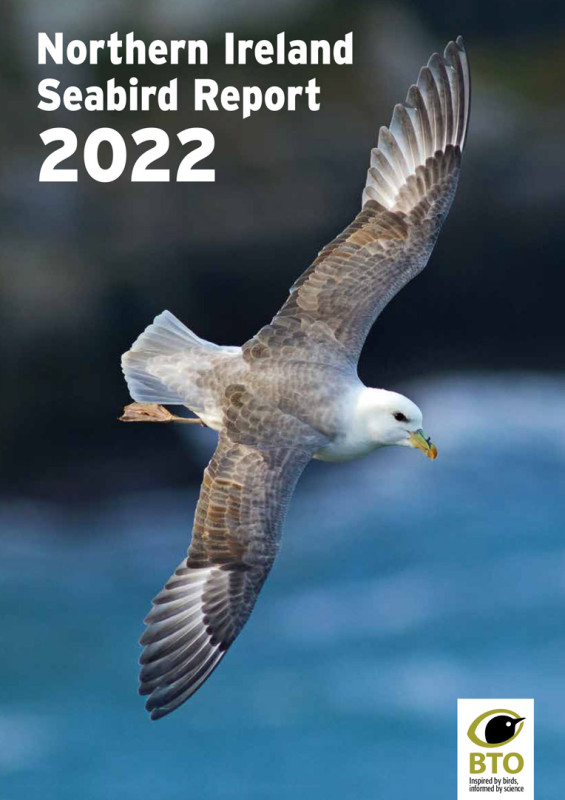 Northern Ireland Seabird Report 2022 cover, showing a Fulmar