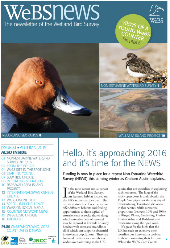 WeBS news - autumn 2015 cover