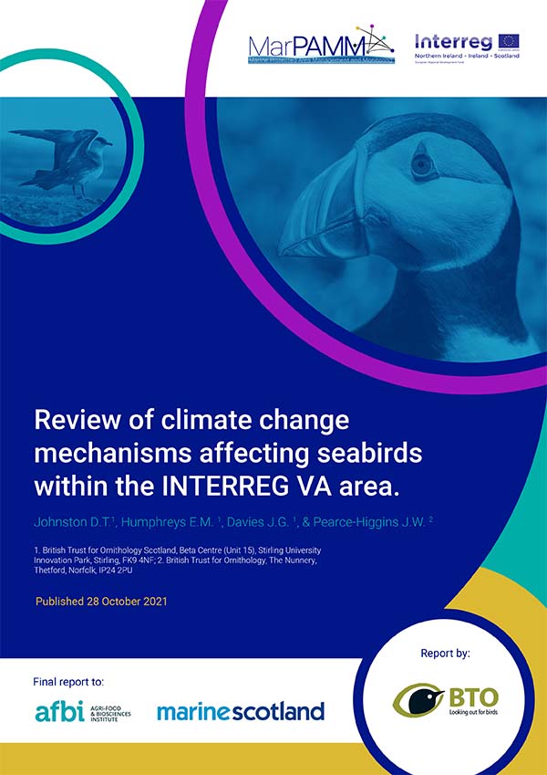 Review of Climate Change Mechanisms Affecting Seabirds within the INTERREG Region