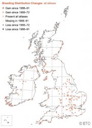 Cormorant breeding distribution change map