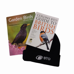 Collins BTO Guide to British Birds or BTO Garden Birds and BTO beanie