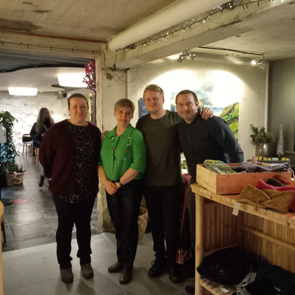 Lesley Hindley, Maria Heradottir, Jon Aldara and Chris Hindley on the Faroe Islands