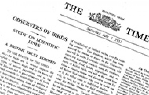 Letter regarding the BTO, first printed in The Times on 1 July 1933