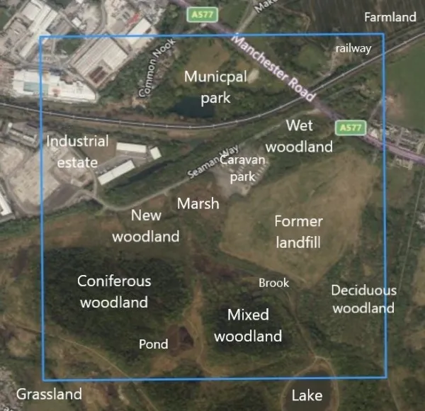 An aerial view of Wigan