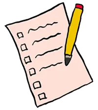 Illustration of a questionnaire, by Anna Dupont-Crabtree