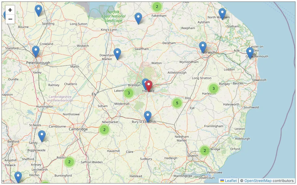 BTO Ringing Trainers Map