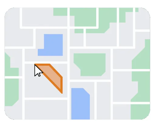 Move your mouse and click once to place points/corners along the boundary